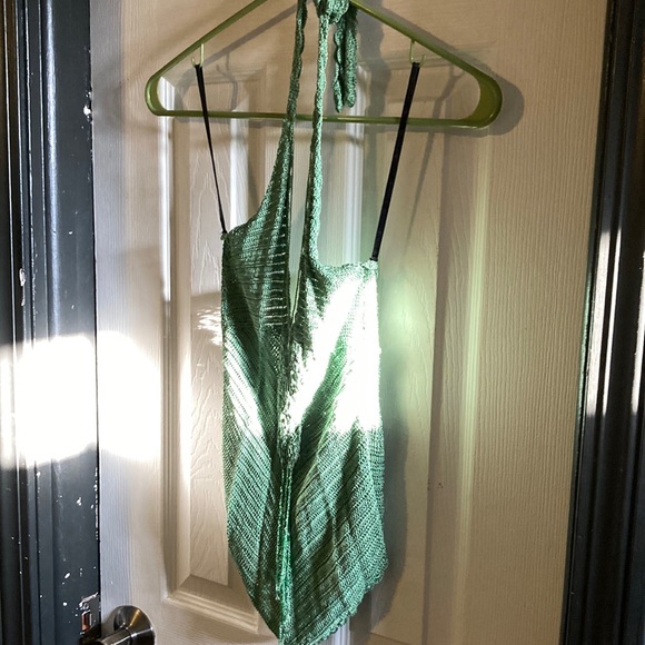 bebe Tops - Bebe green crochet halter top size XS